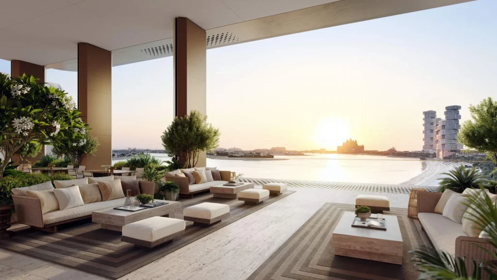 A residential terrace with space for seating and open views