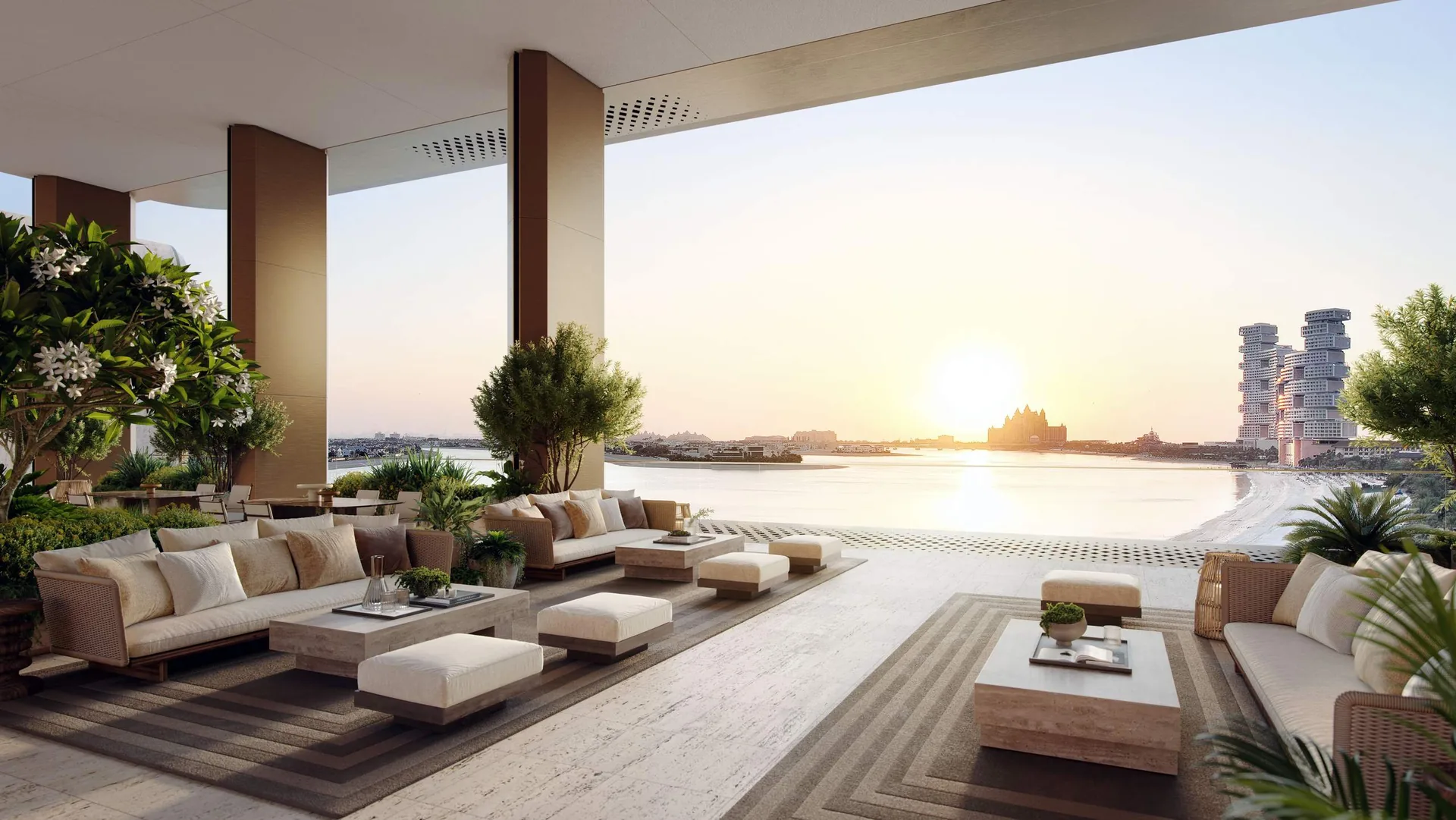 A residential terrace with space for seating and open views
