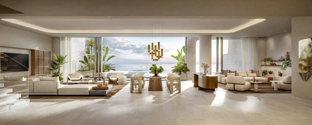 A spacious residential interior opening towards natural light