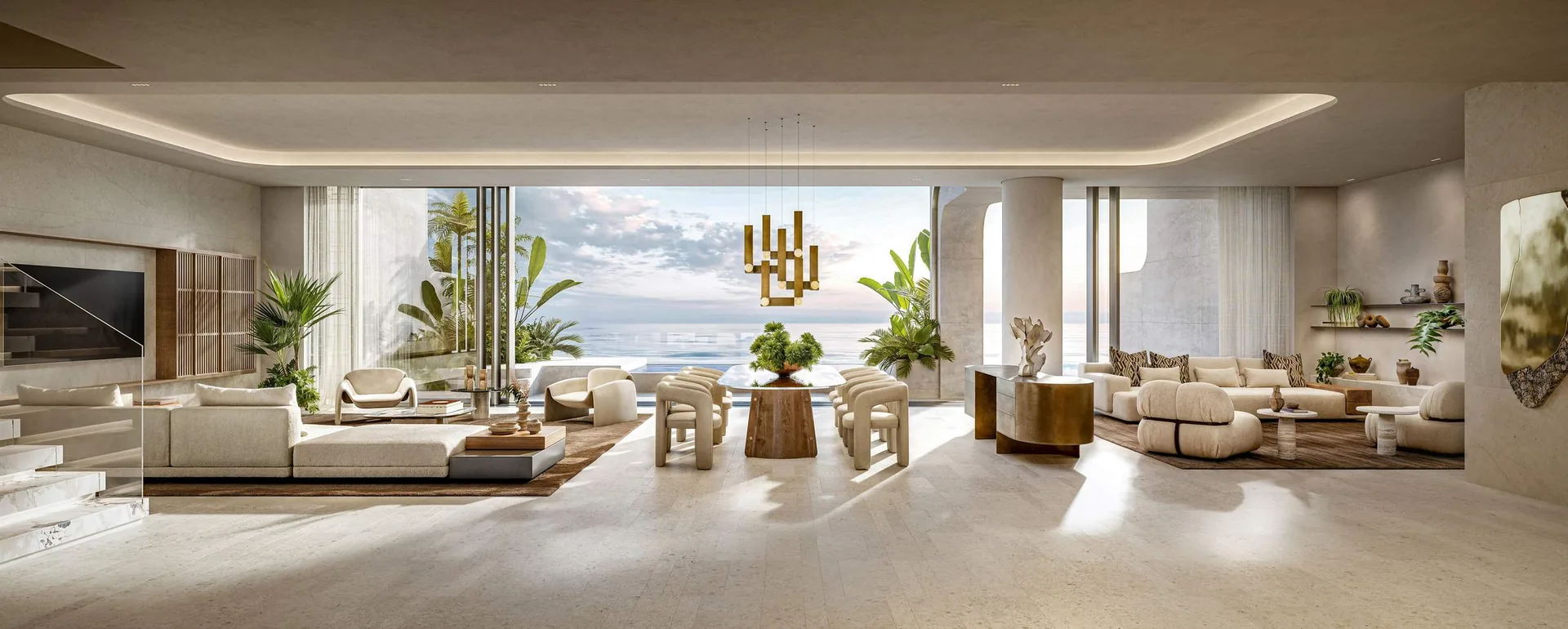 A spacious residential interior opening towards natural light